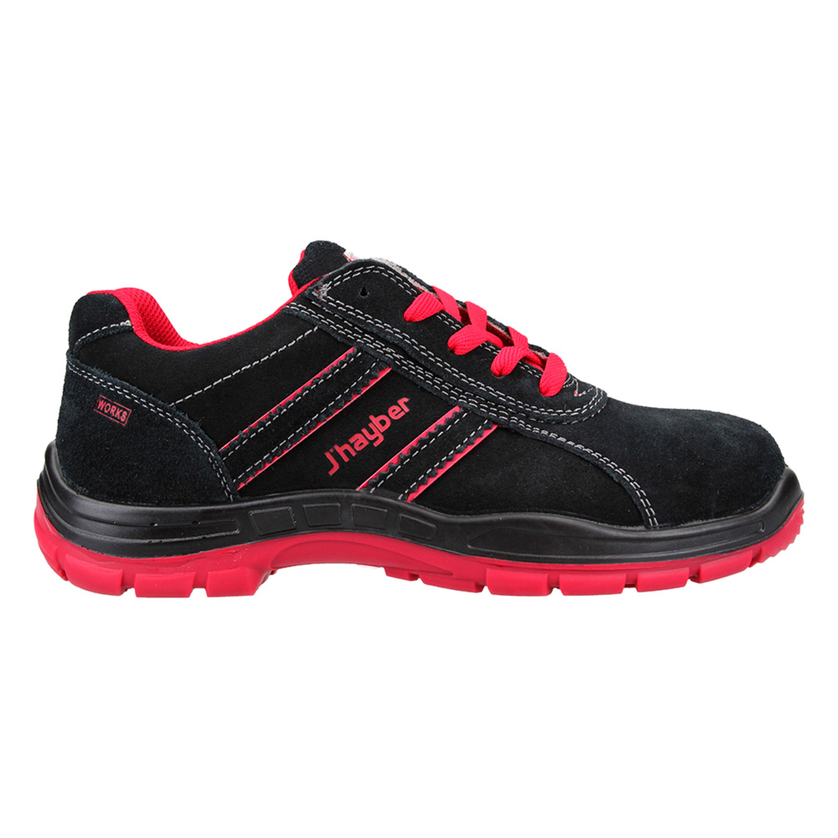 Zapato De Seguridad Goal 2.0 De J'Hayber Works - negro-rojo - 