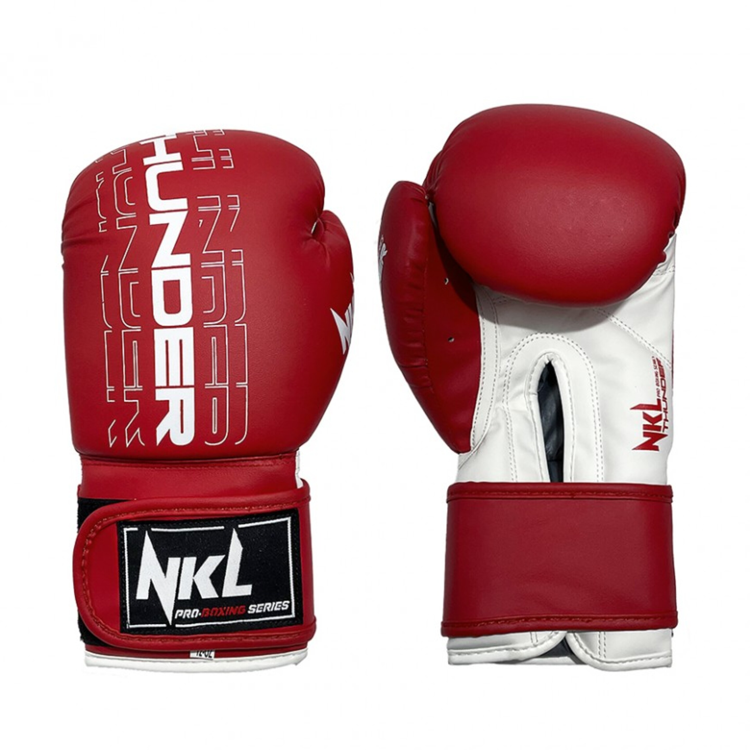 Luvas De Boxe Nkl Thunder - rojo-blanco - 