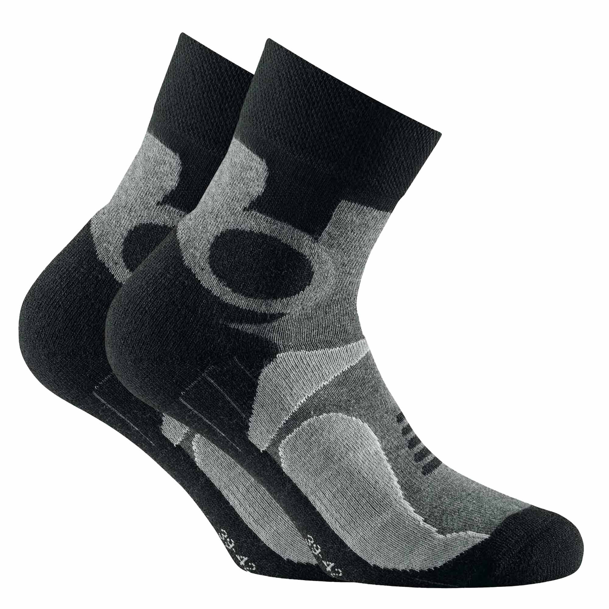 Pack De 2 Meias De Trekking Rohner Advanced Socks - gris - 
