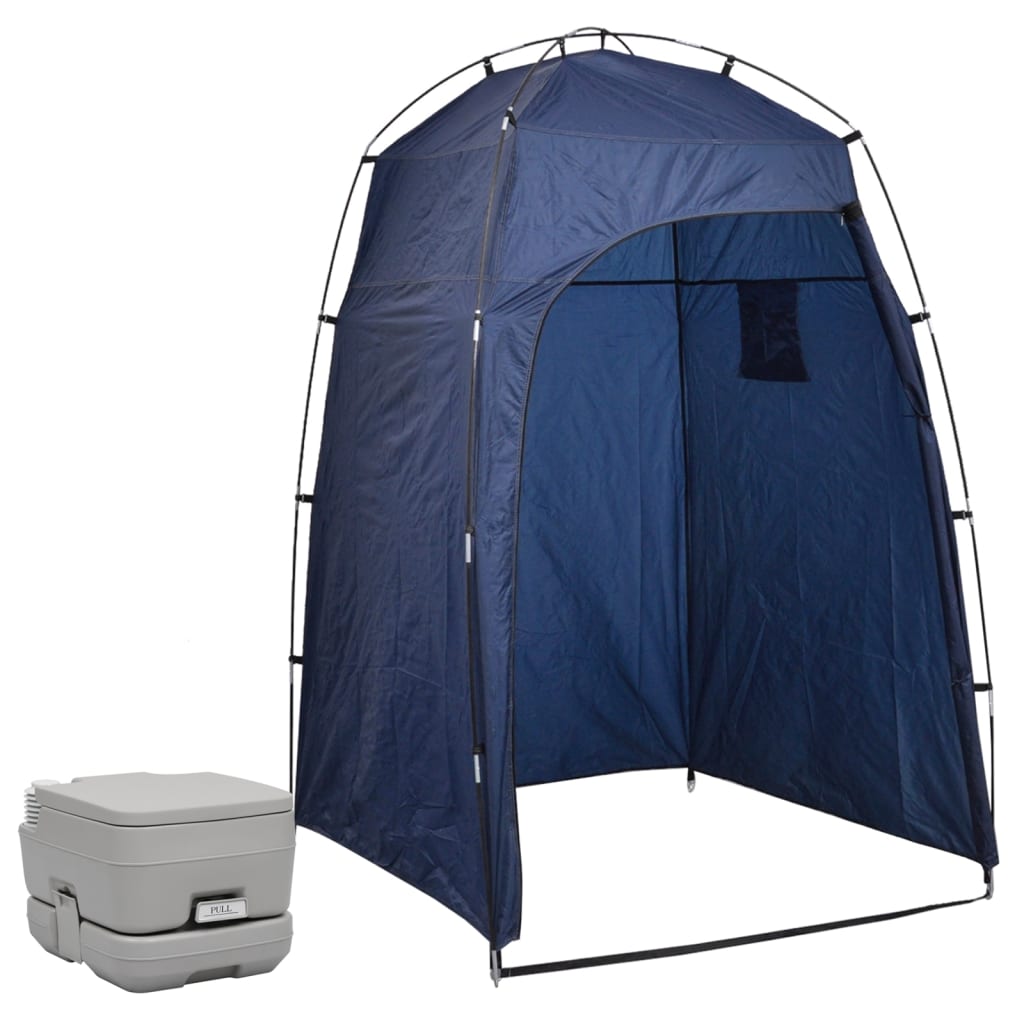 Inodoro Portátil Para Camping Con Carpa 10 L Vidaxl - azul - 
