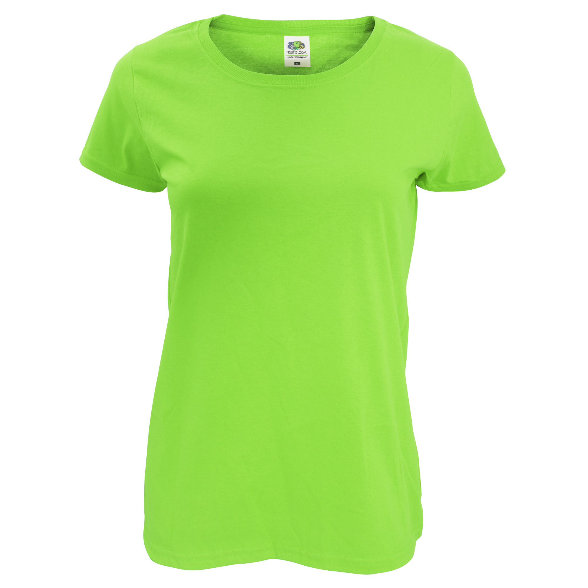 Camiseta Ajustada Fruit Of The Loom Ladyfit - verde-fluor - 