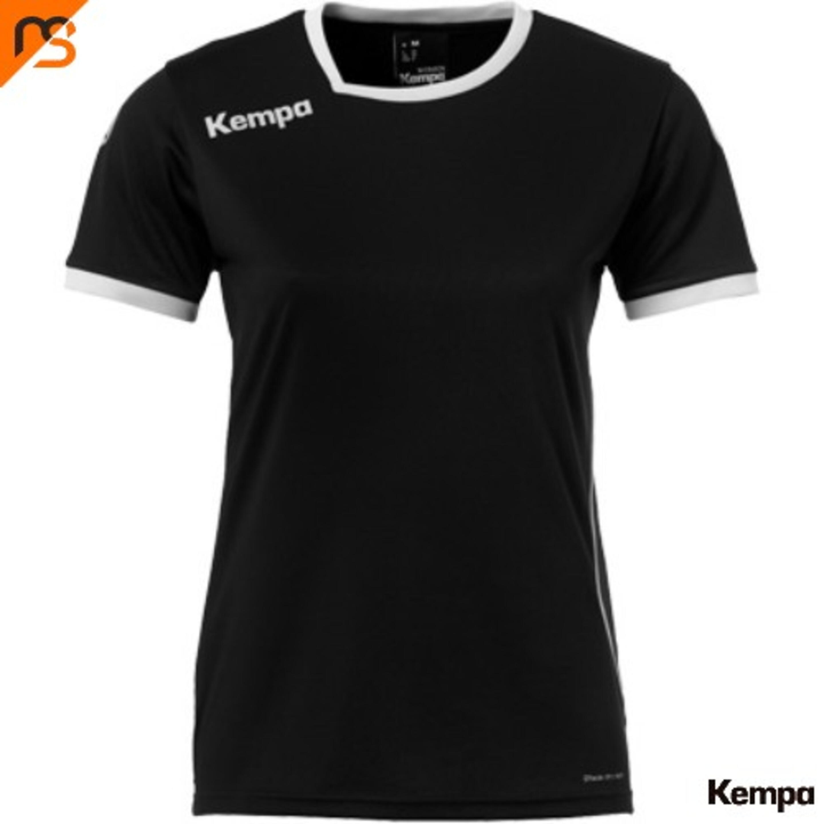 Curve Camiseta Mc De Mujer Negro/blanco Kempa - negro_blanco - Curve Camiseta Mc De Mujer Negro/blanco Kempa  MKP