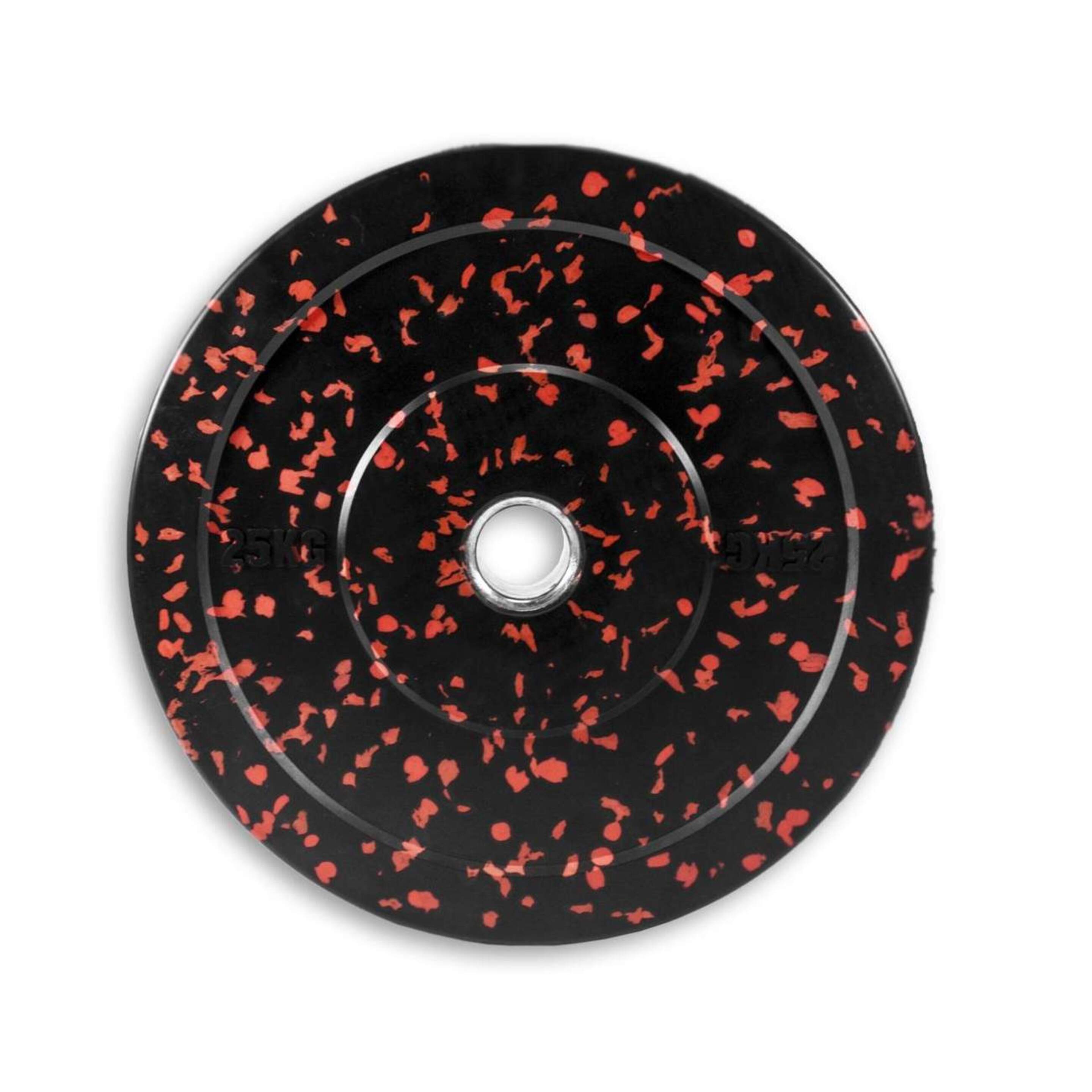 Disco Bumper Goma Halterofilia Kft (25 Kg) - Negro/Rojo  MKP