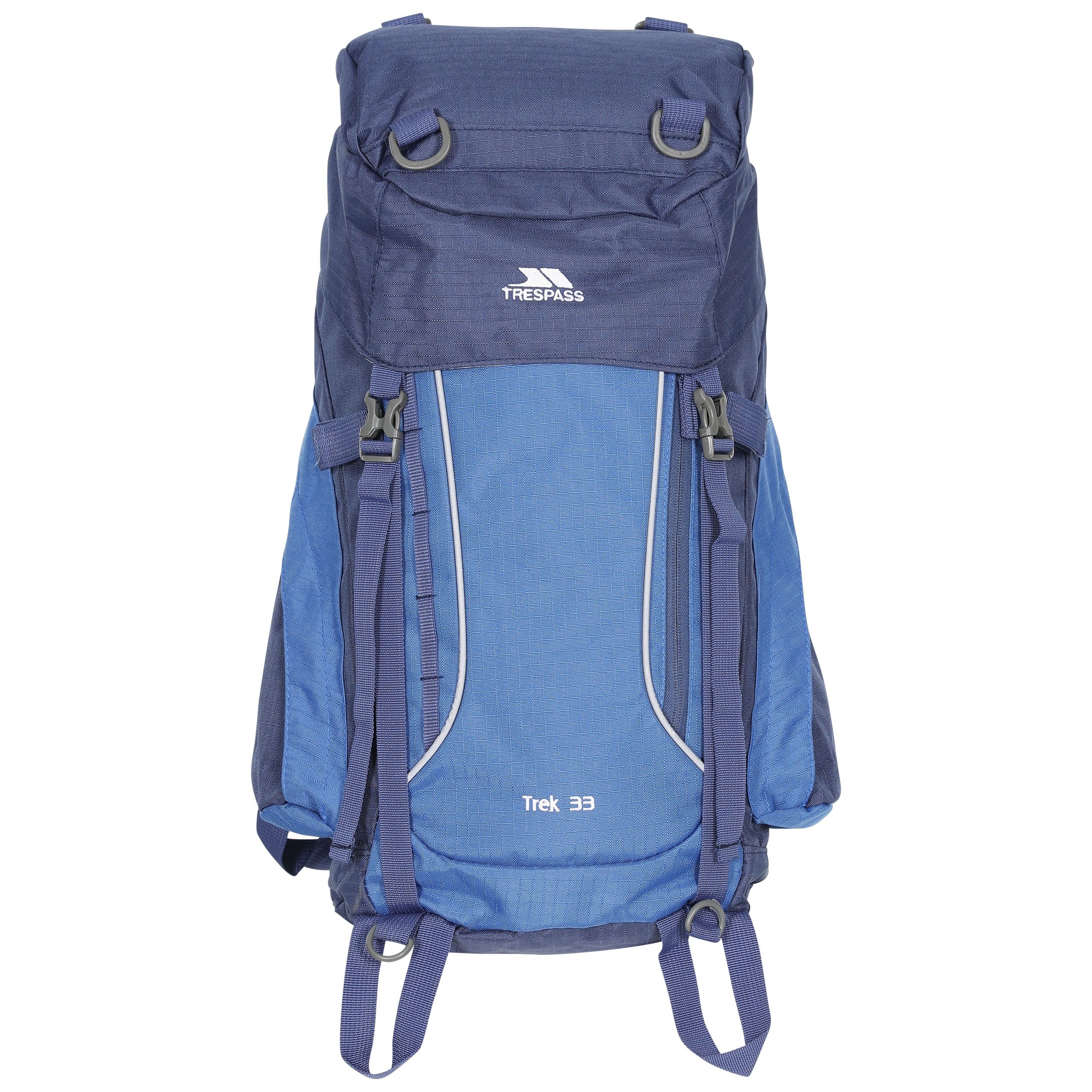 Mochila De Acampada / Hiking Modelo 33 (33 Litros) Acampada / Camping Trespass Trek (azul Eléctrico)