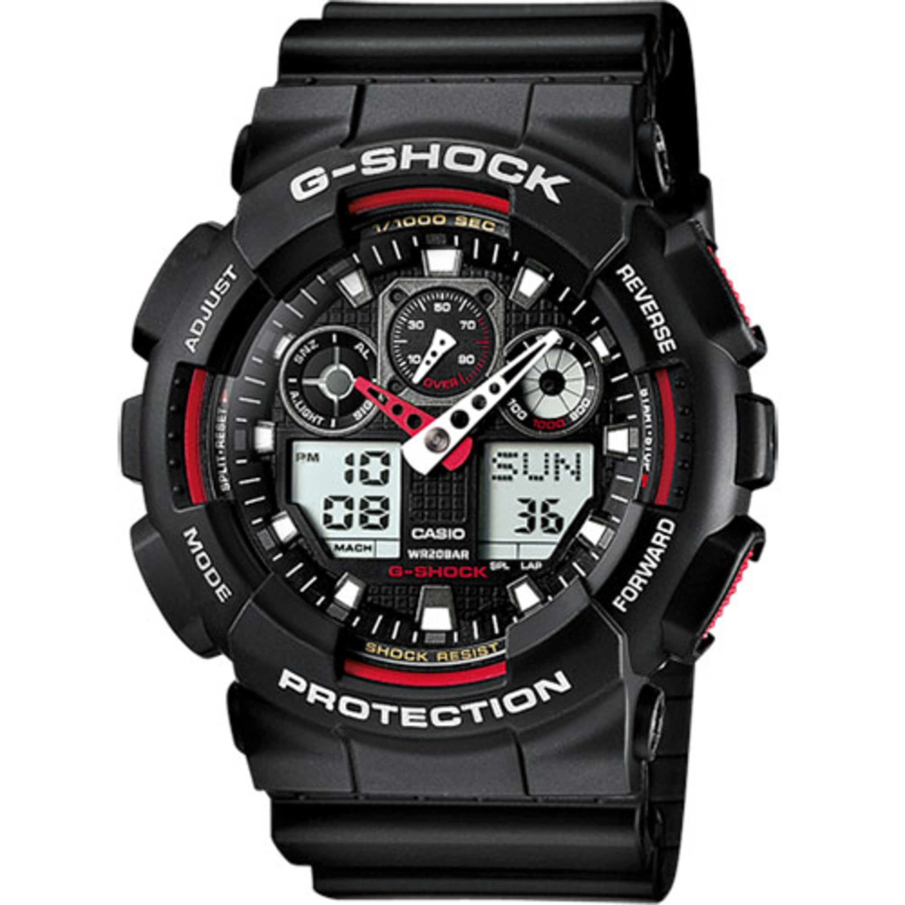 Reloj Casio G-shock Ga-100-1a4er - negro-rojo - 