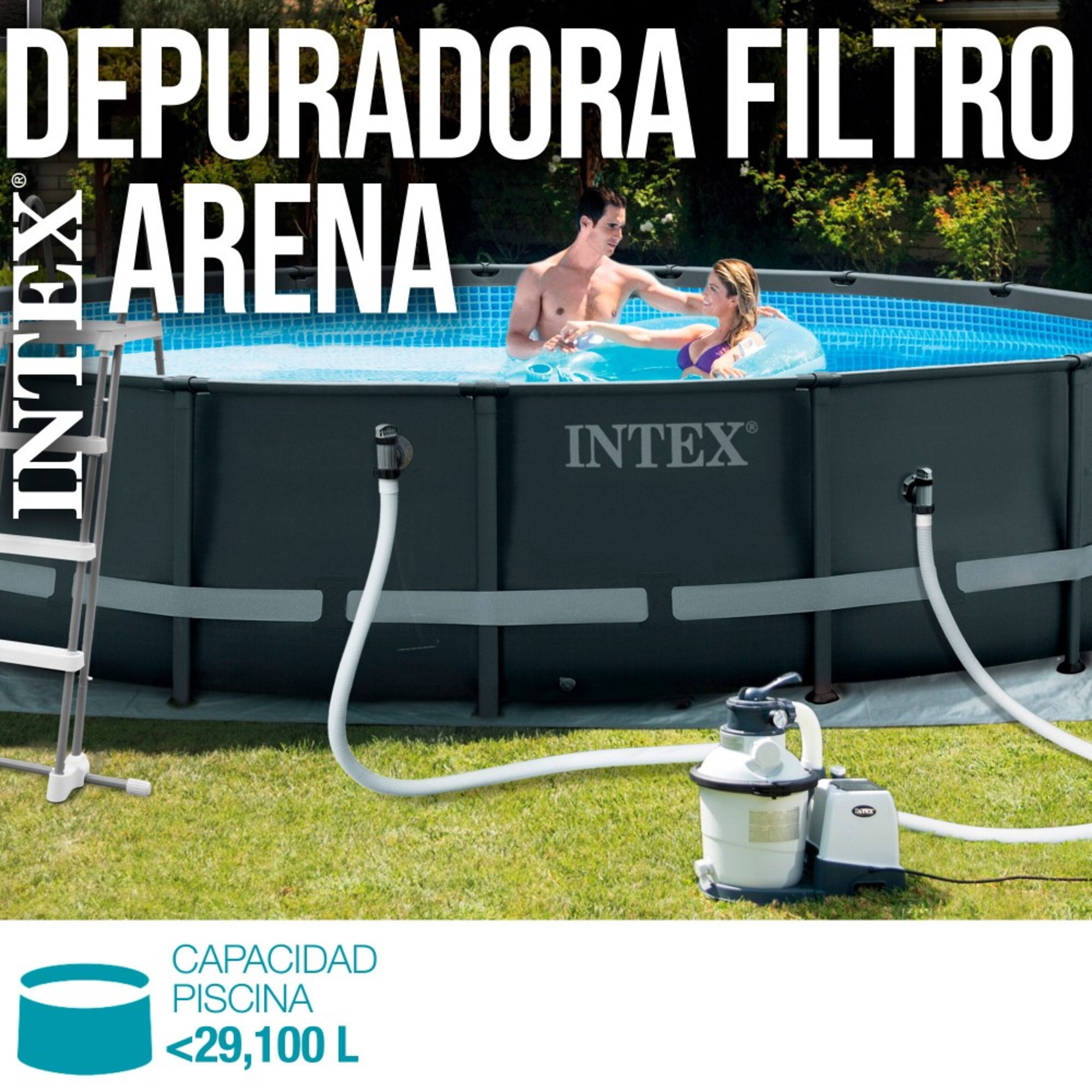 Depuradora De Arena Intex Krystal Clear 4500 Litros/ Hora 0,25 Hp