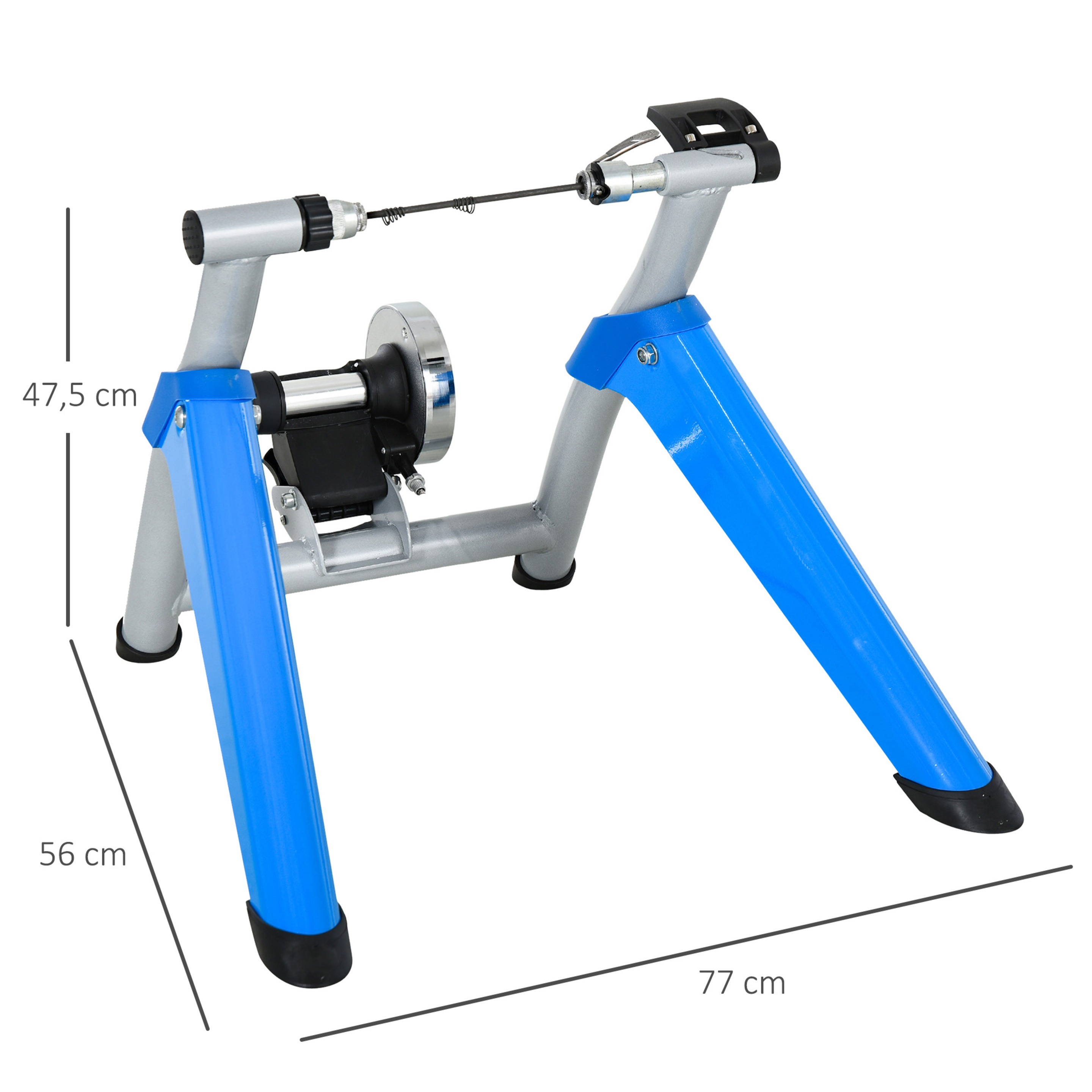 Homcom Rodillo Para Bicicleta Con Resistencia Ajustable De 8 Niveles 77x56x47,5 Cm Azul