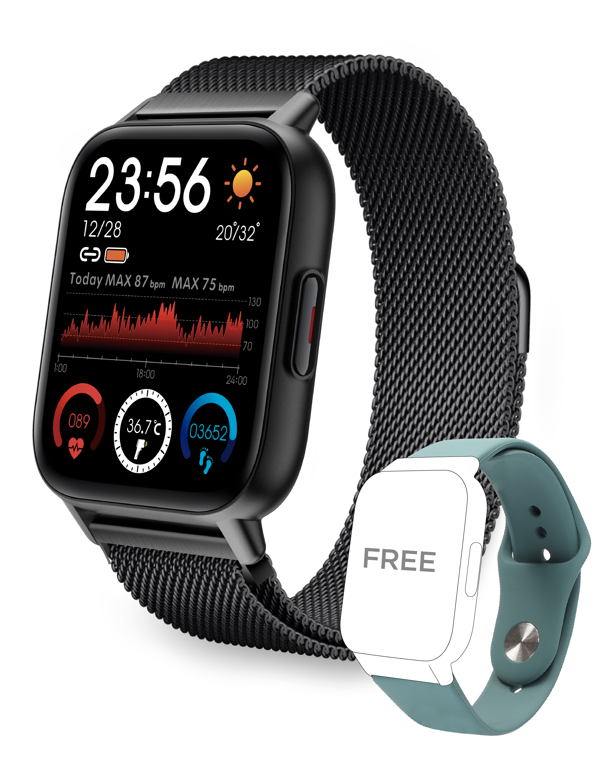 Smartwatch Ksix 2 Correas Incluidas Pantalla 1.69 Bluetooth 5.0 Autonomía 5 Días