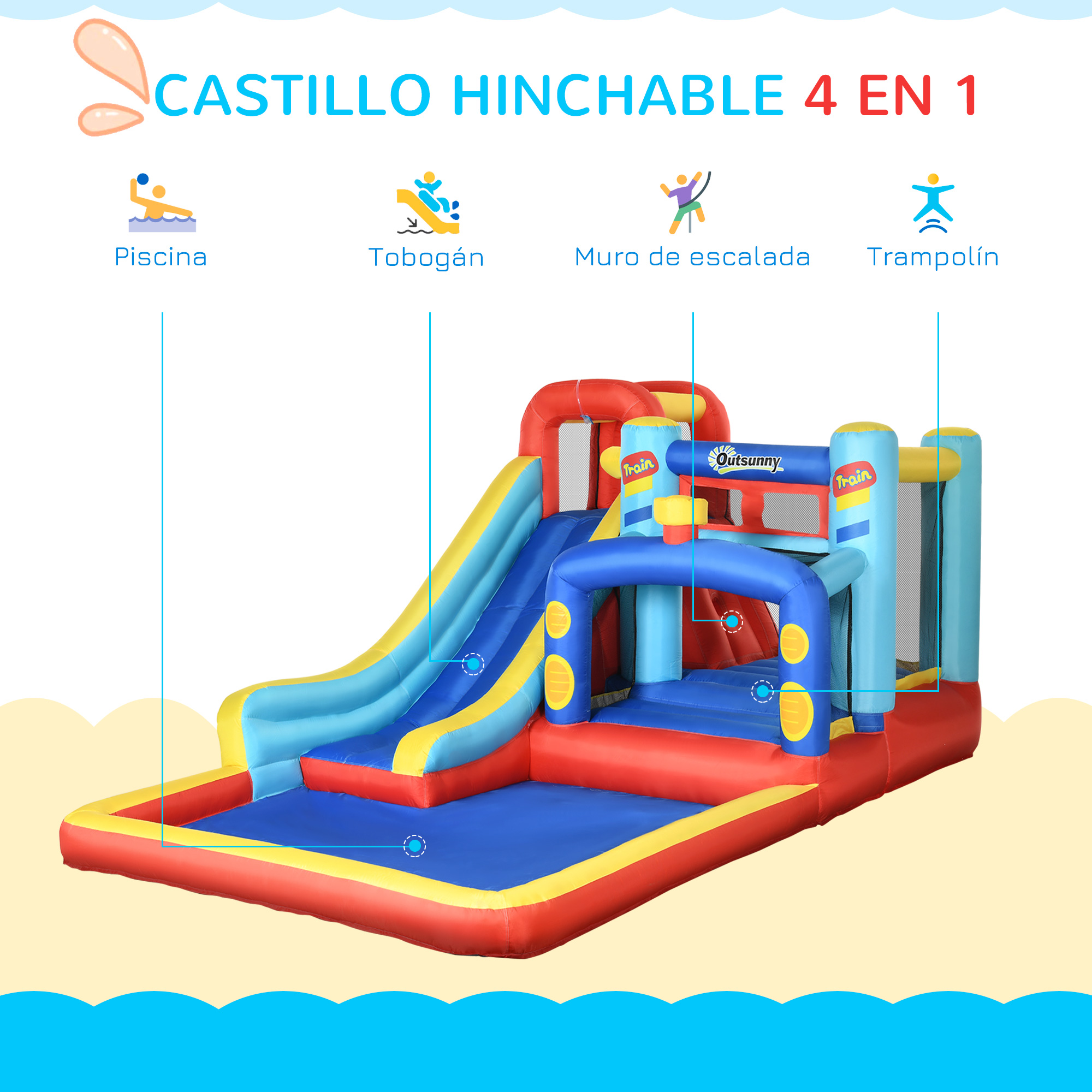 Castillo Hinchable Outsunny 342-058v90