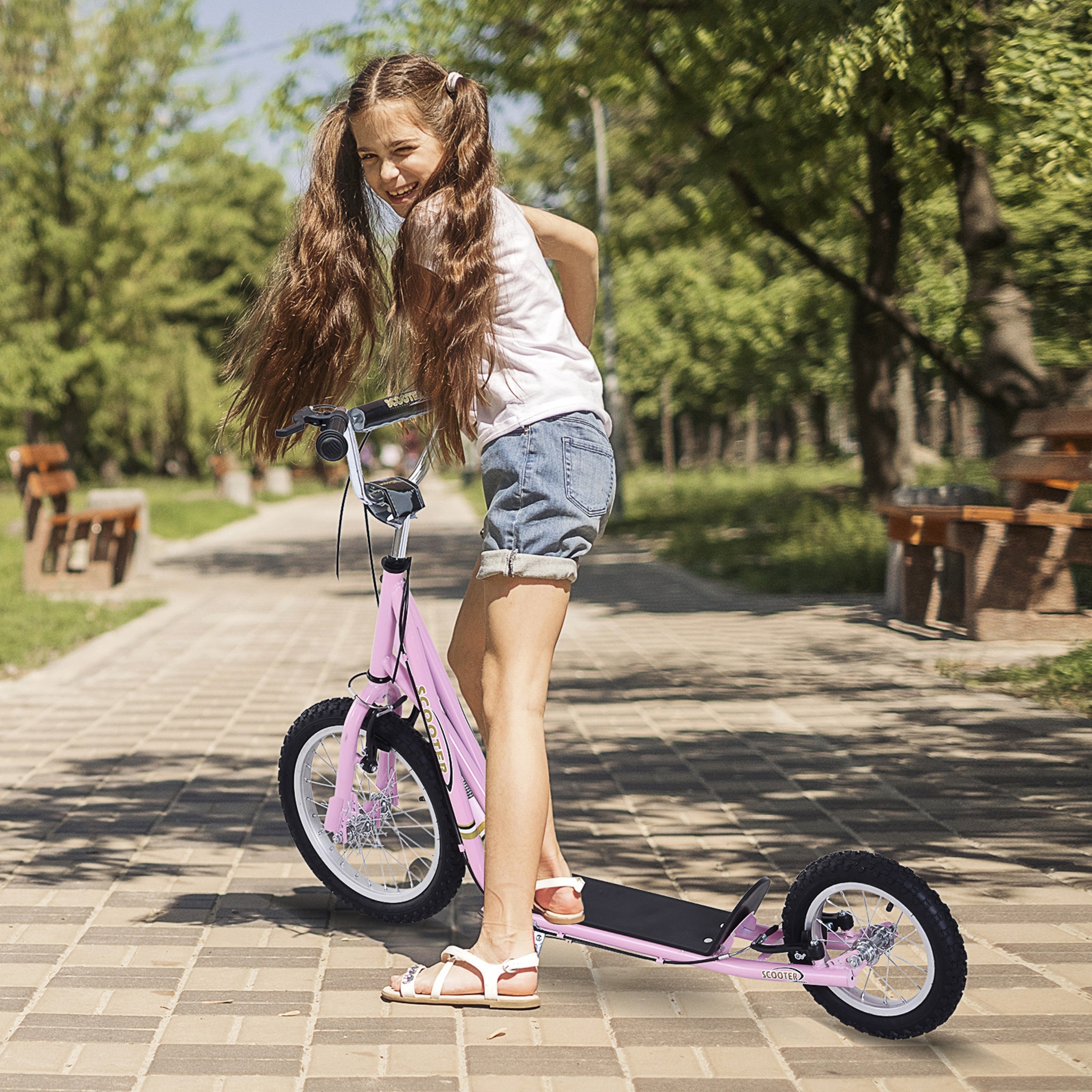 Patinete Scotter Homcom Con Manillar Para Niños