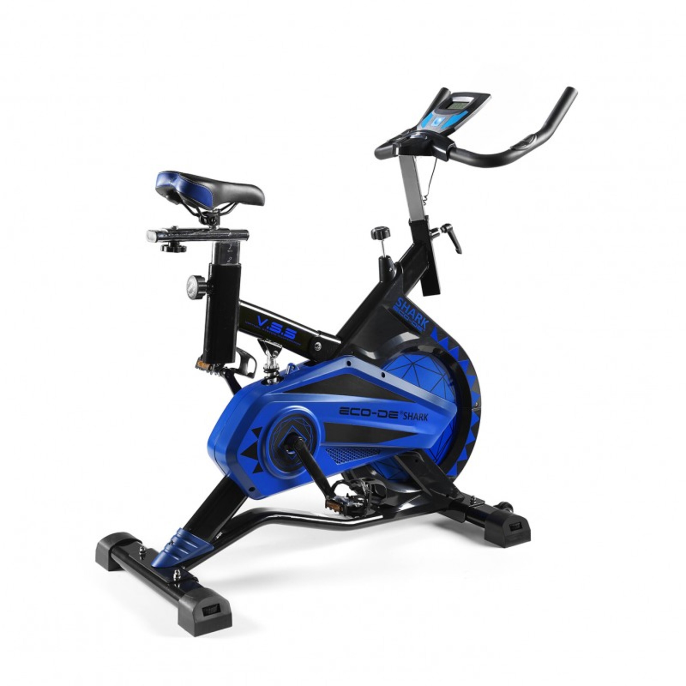 Bicicleta Spinning Ecode Shark Rueda Inercia 20kg - negro-azul - 