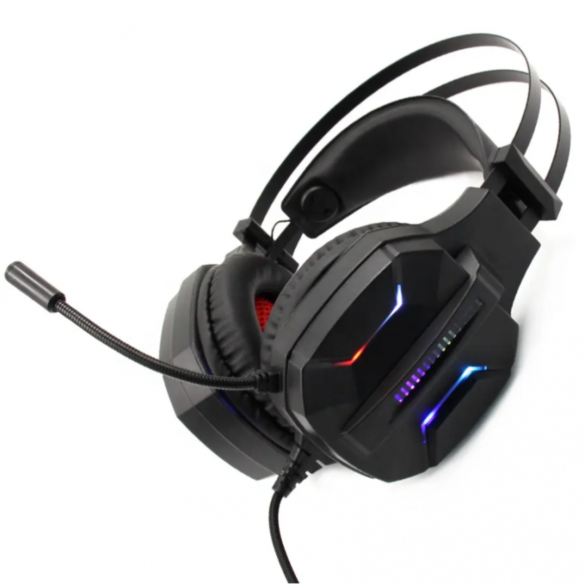 Auriculares Casco Gaming Smartek Estéreo Con Cable Micrófono Y Luz Led - negro - 