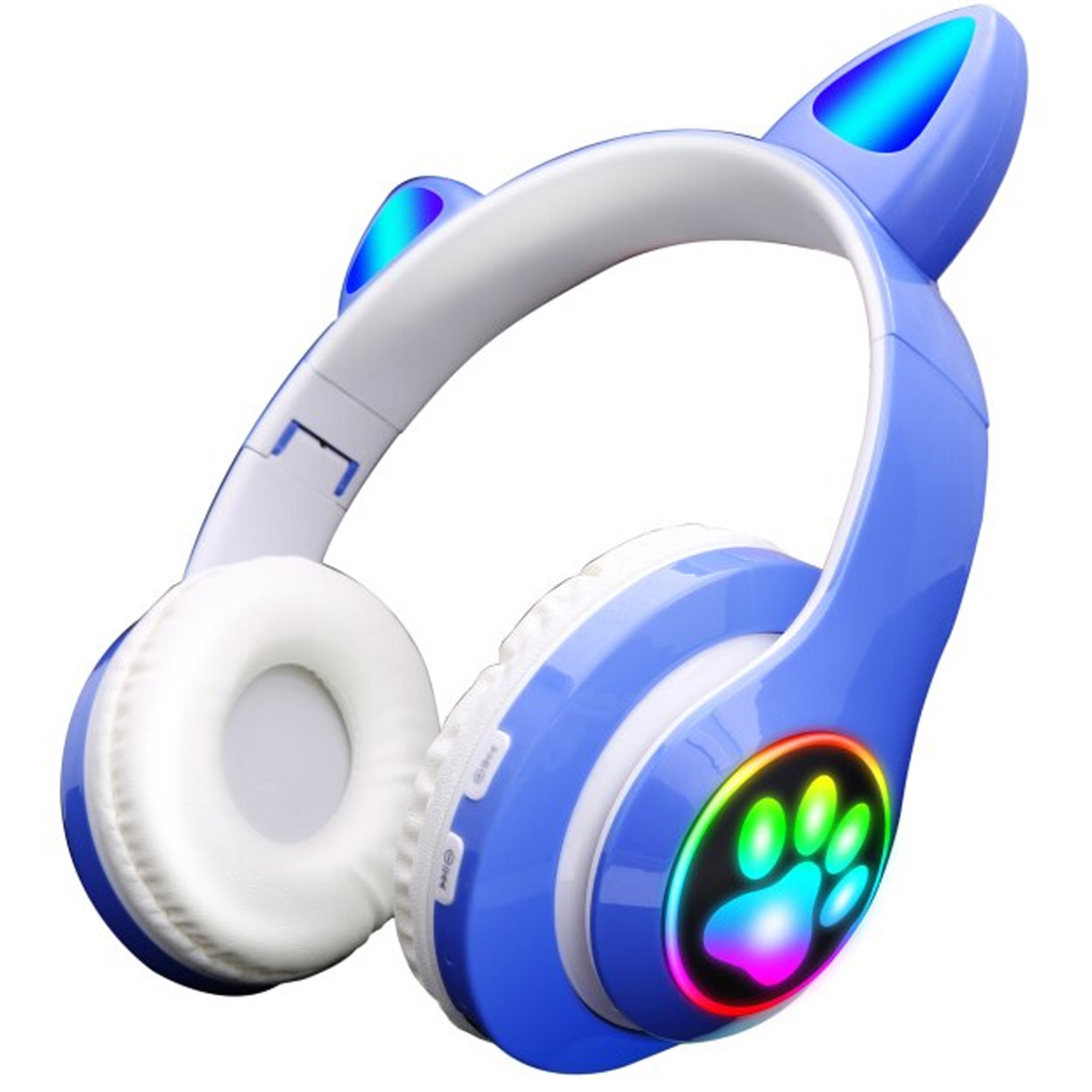 Auriculares Bluetooth 5,0 Klack Con Orejas De Gato - azul - 