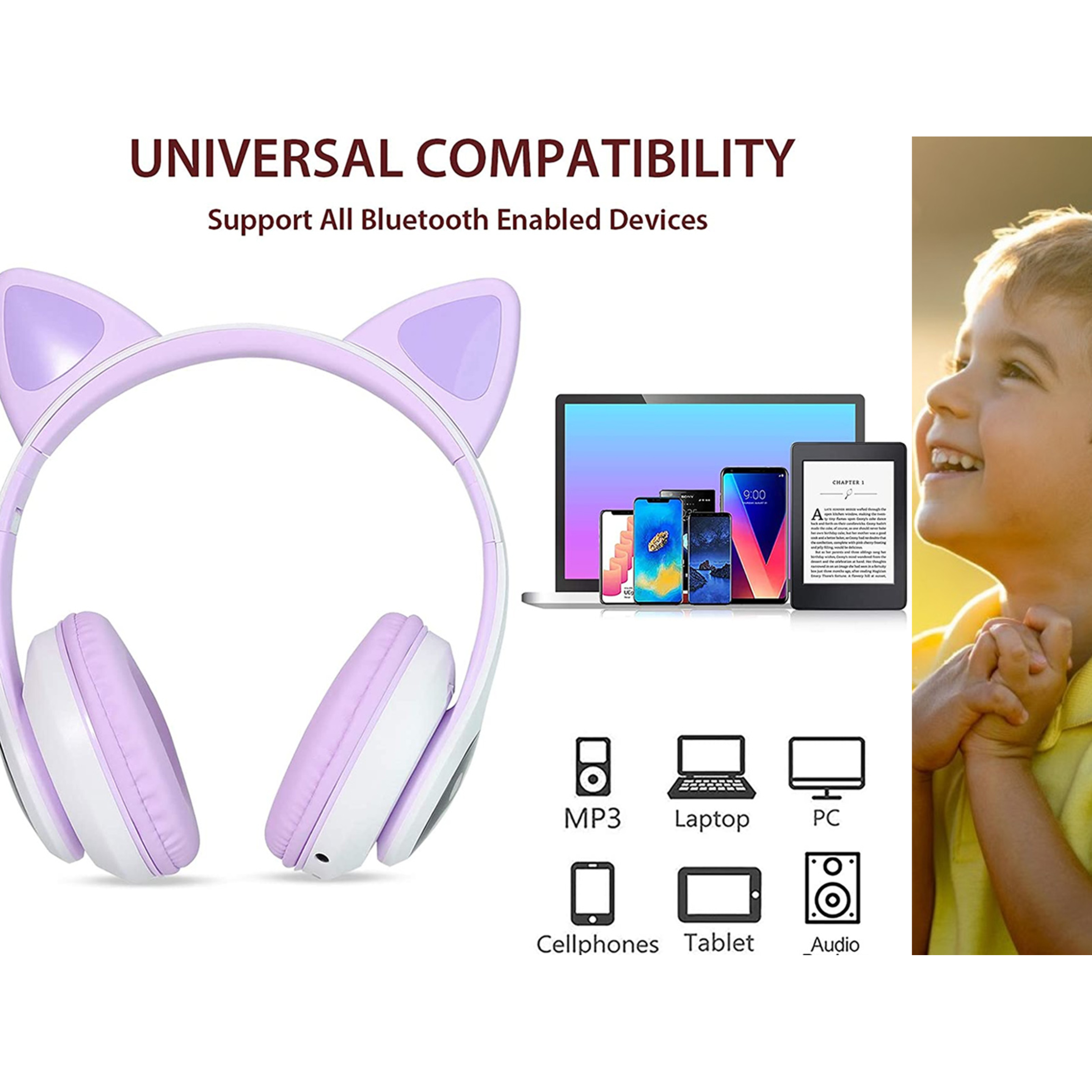 Auriculares Bluetooth 5,0 Inalambricos Con Orejas De Gato Compatible Iphone Xiaomi Samsung Huawei