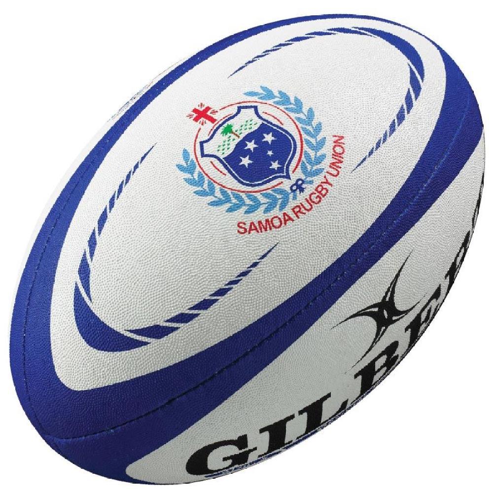 Balón Rugby De Las Islas Gilbert Samoa - blanco-azul - 