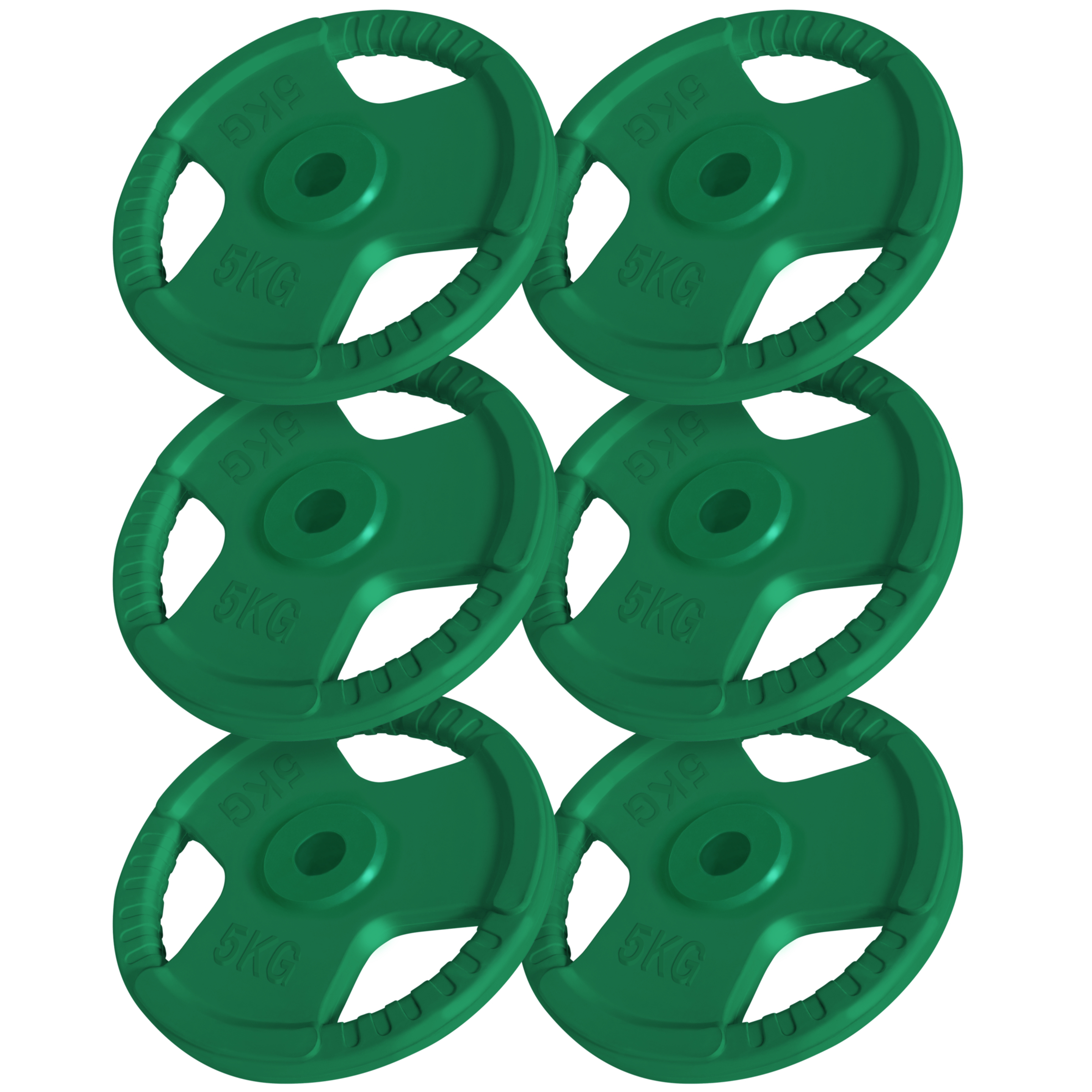 Kit Discos Triple Agarre Gorilla Sports 6x 5kg - verde - 
