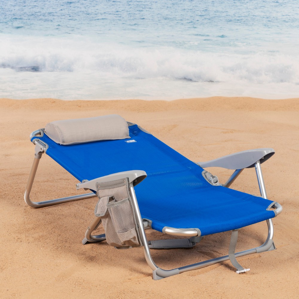 Cadeira De Praia De 4 Posições Com Almofada E Bases Para Copos Aktive