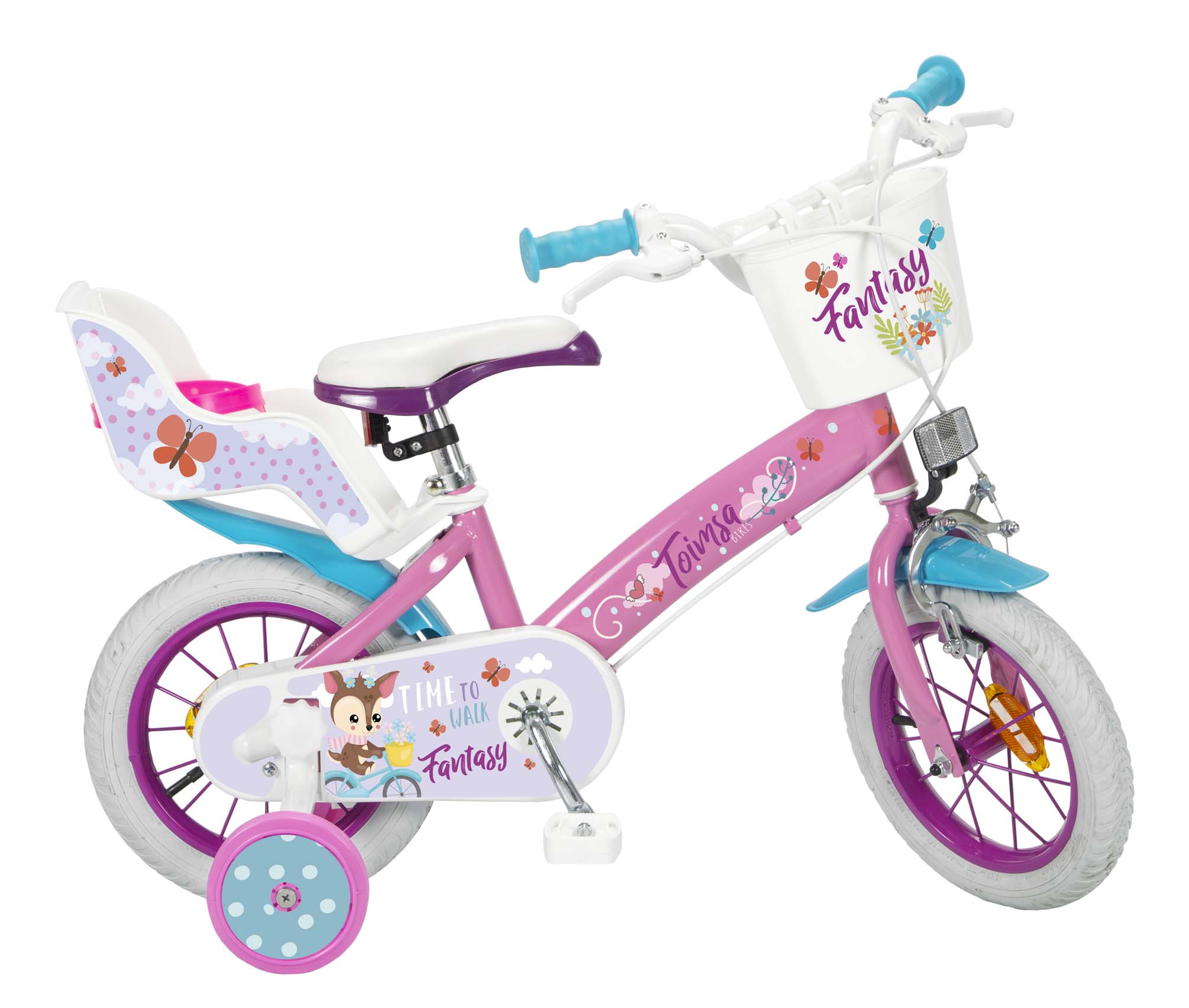 Bicicleta Para Crianças 12" Fantasy Walk Toimsa - rosa - 