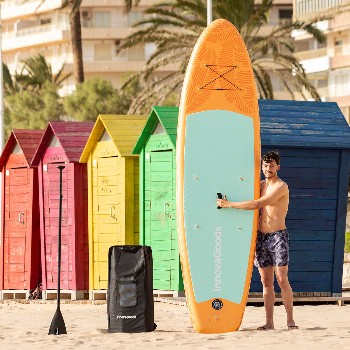 Tabla De Paddle Surf Hinchable 2 En 1 Con Asiento Y Accesorios Siros Innovagoods 10'5" 320 Cm  MKP