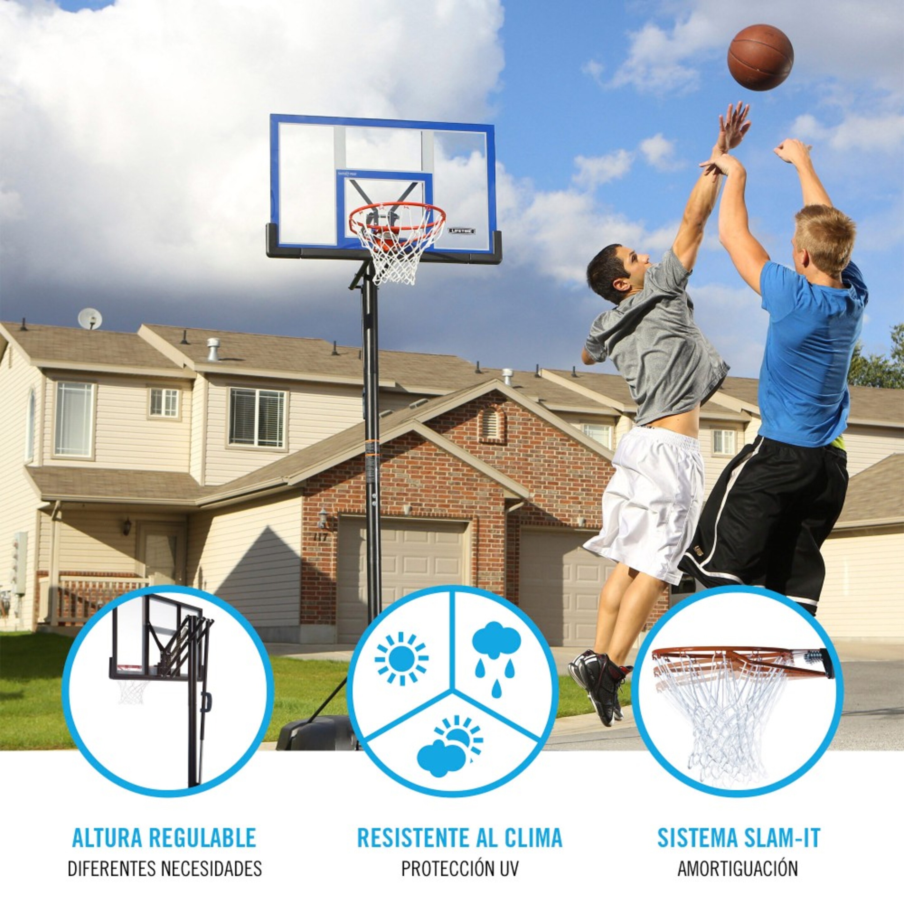 Tabela Basquetebol Super Resistente Lifetime Altura Regulável 244/305 Cm Uv100