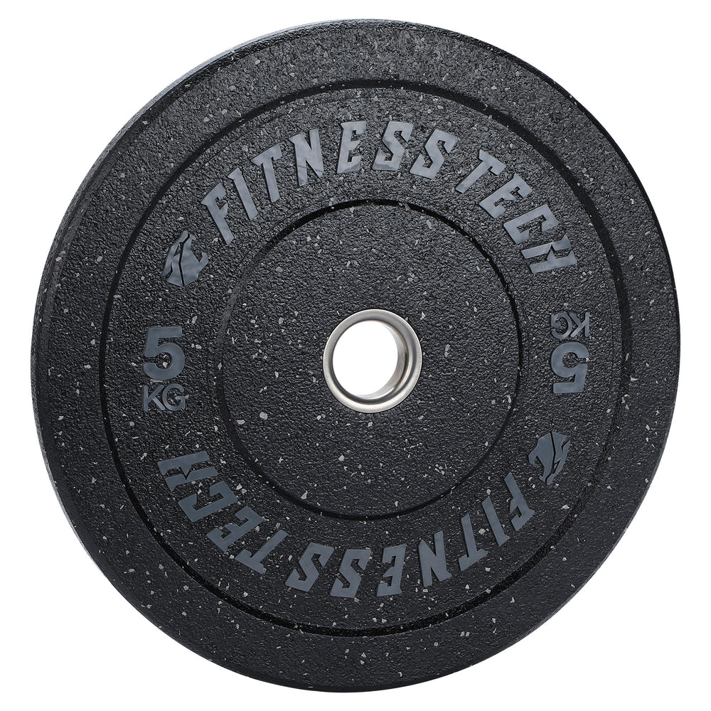 Disco Bumper Plate Hi Temp Musculación Fitness Tech 5kg - negro-gris - 
