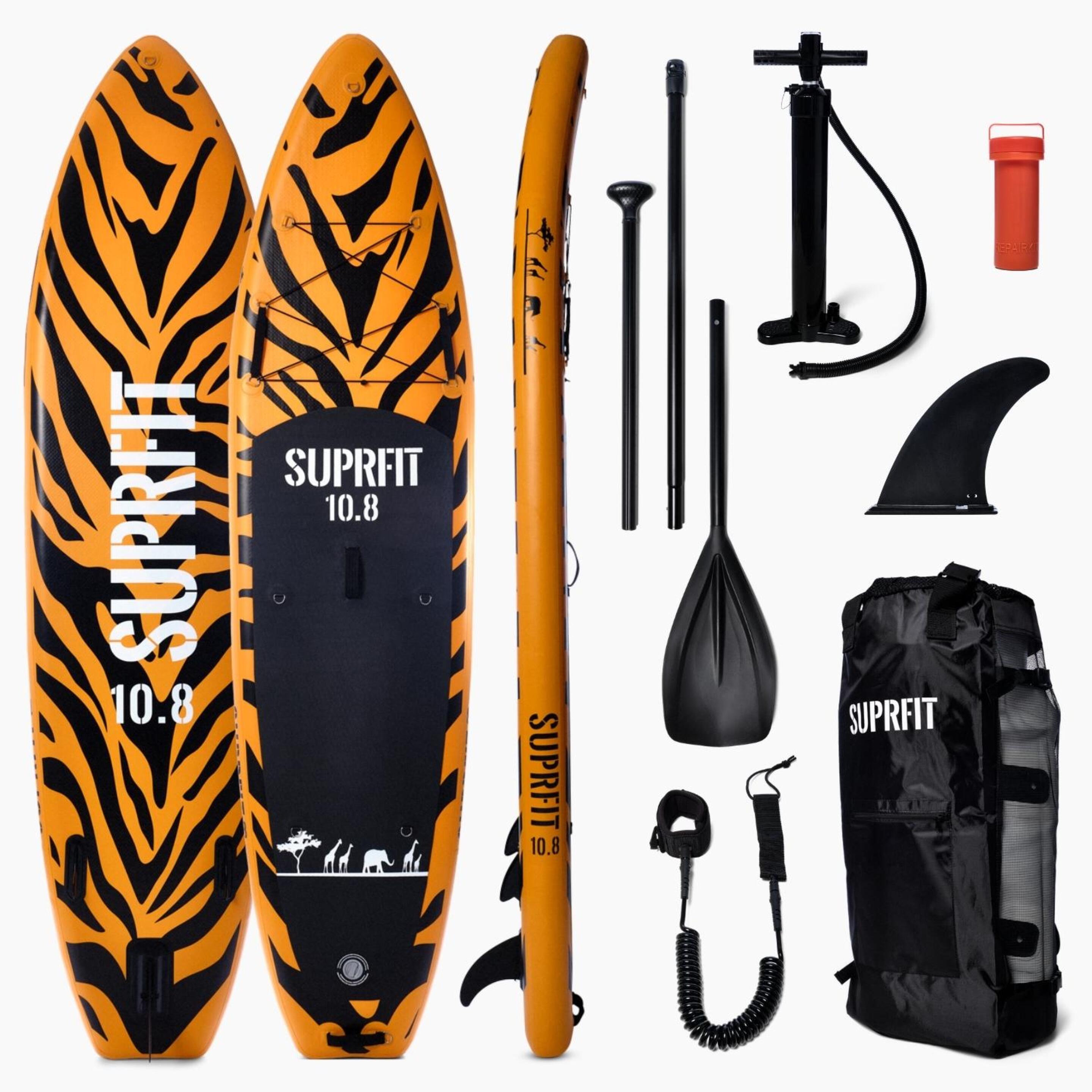Conjunto De Paddle Surf Suprfit Insuflável Safari Tiger - naranja - 