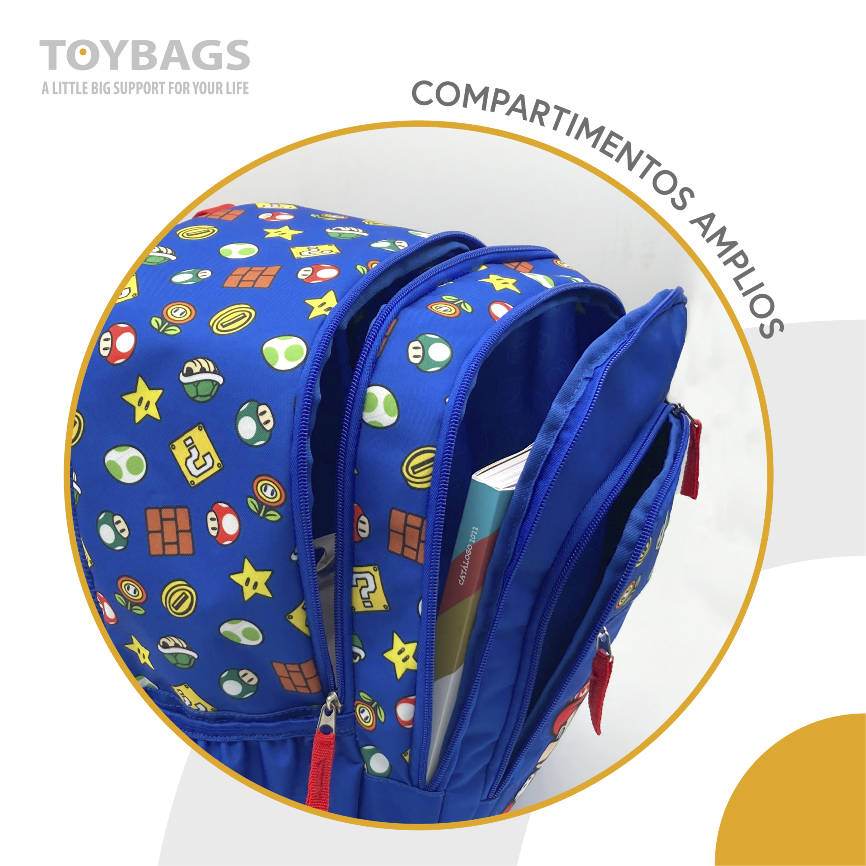 Mochila Supermario Mario Y Luigi  Adaptável Mais Novos Toybags Trolley 4 Rodas 360º