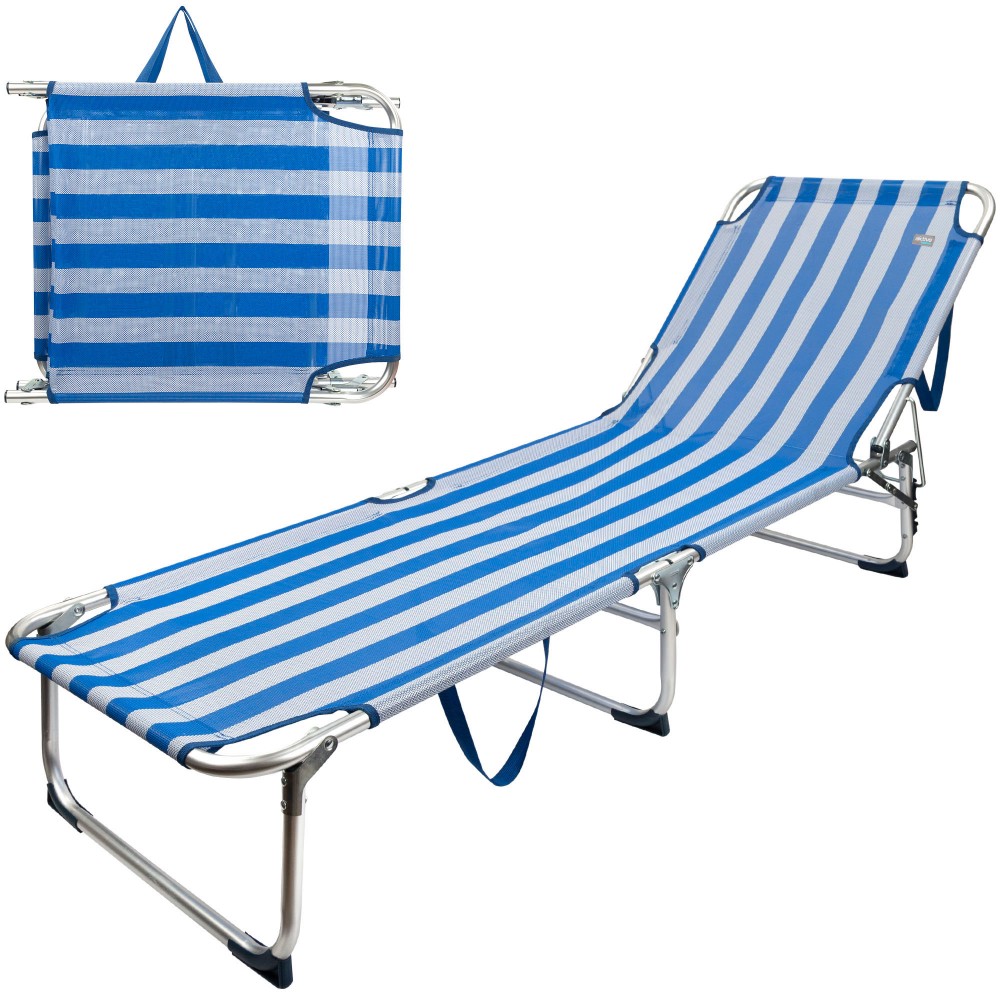 Tumbona Plegable De Aluminio 3 Posiciones Aktive Beach - azul - 