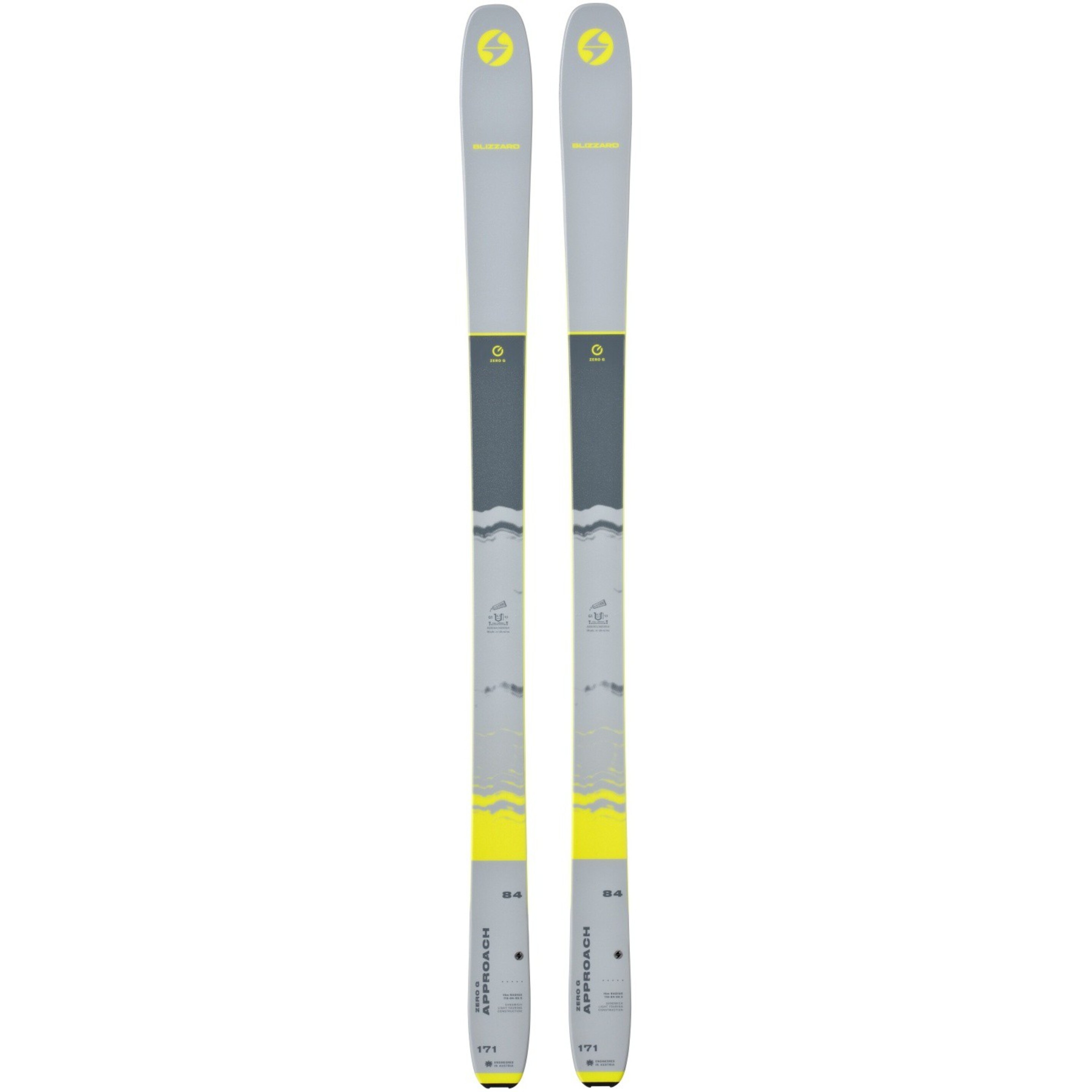 Esquí Adulto Blizzard Zero G 084 Approach Flat (sin Fijación) - Gris/Amarillo  MKP