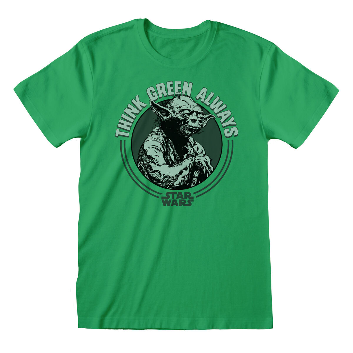 Camiseta De Manga Corta Star Wars Yoda Think Green - verde - 