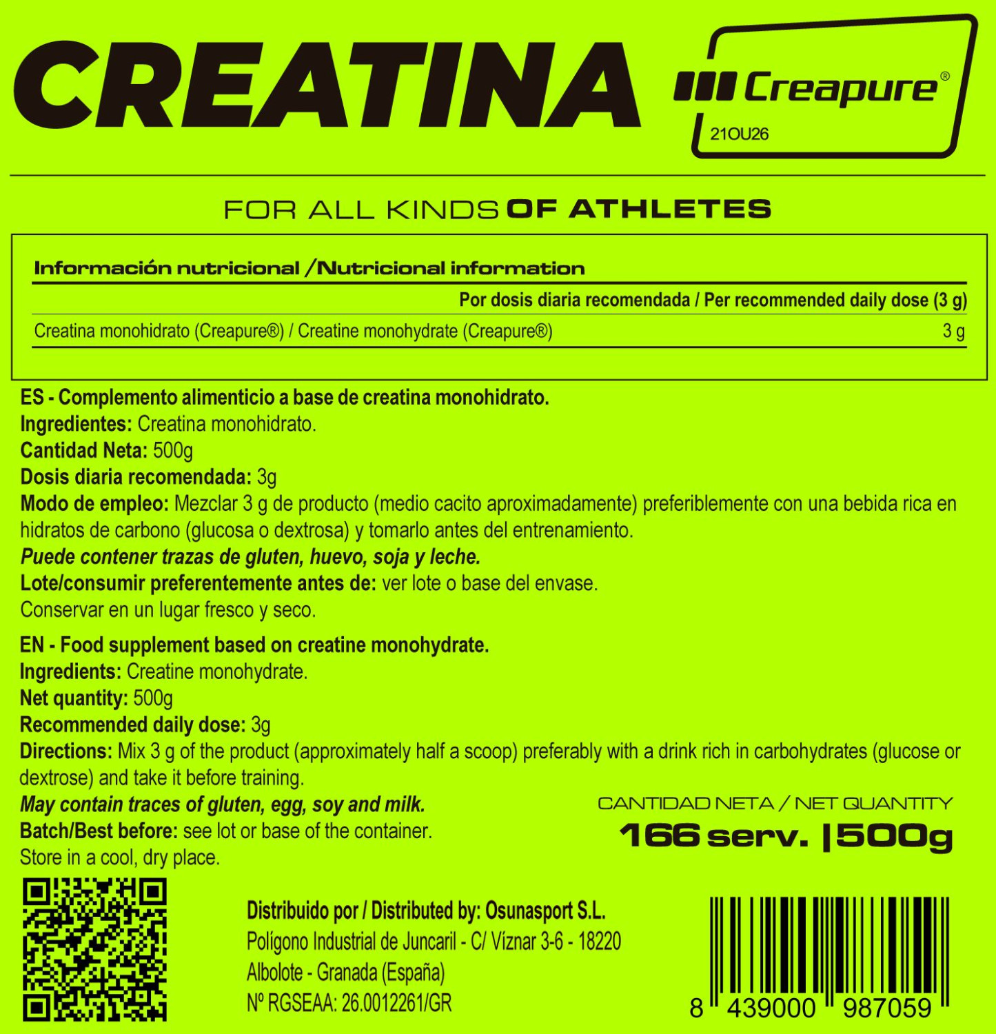 Creatina (Creapure®) - 500g De Masmusculo Fit Line