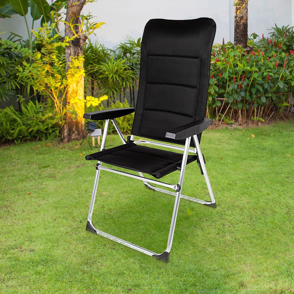 Cadeira Dobrável De Jardim Acolchoada De Luxo Com Encosto Alto Multiposições Aktive