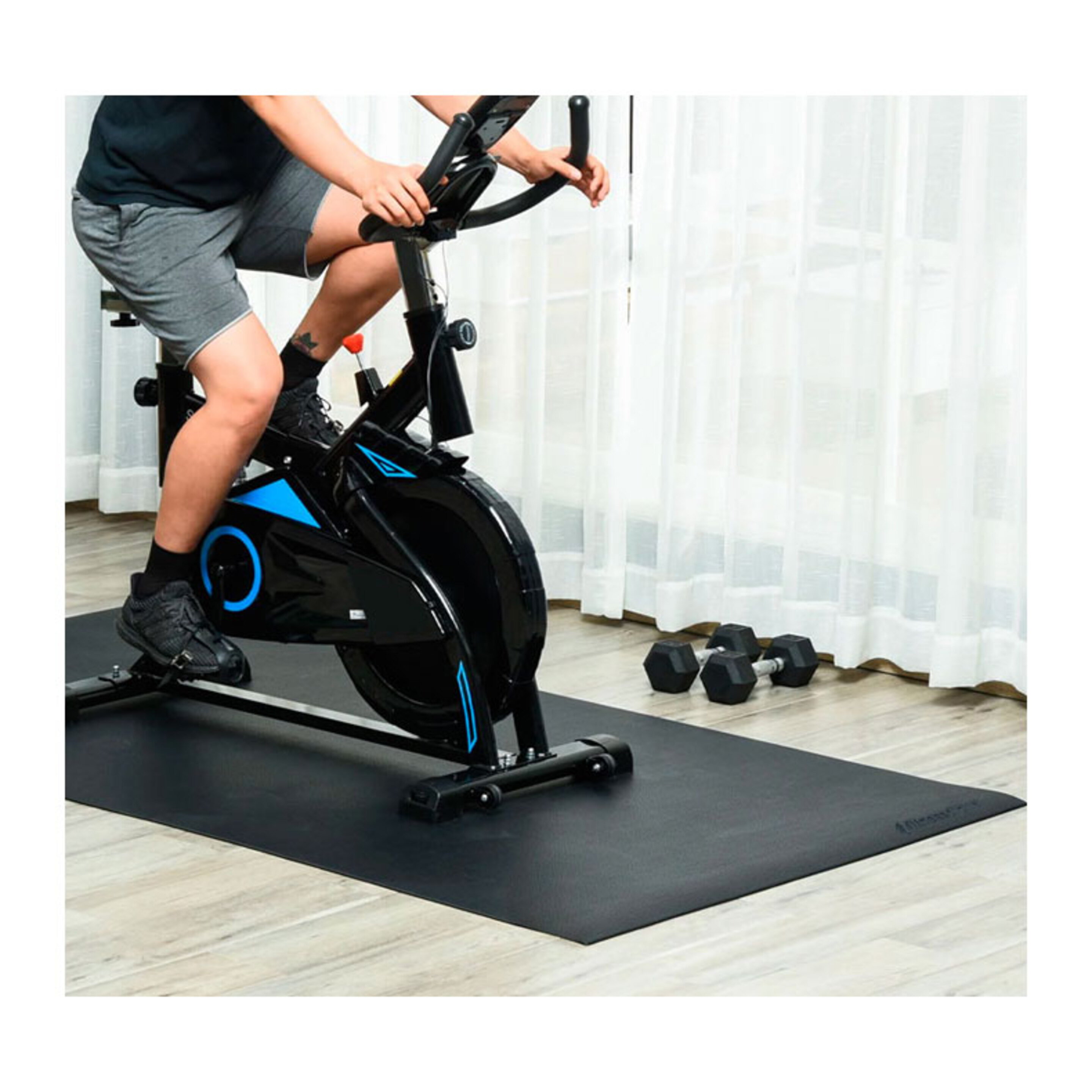 Protetor De Chão Fitnessdigital Para Máquinas De Remo - Preto - Ideal para qualquer utilizador e formação em casa | Sport Zone MKP