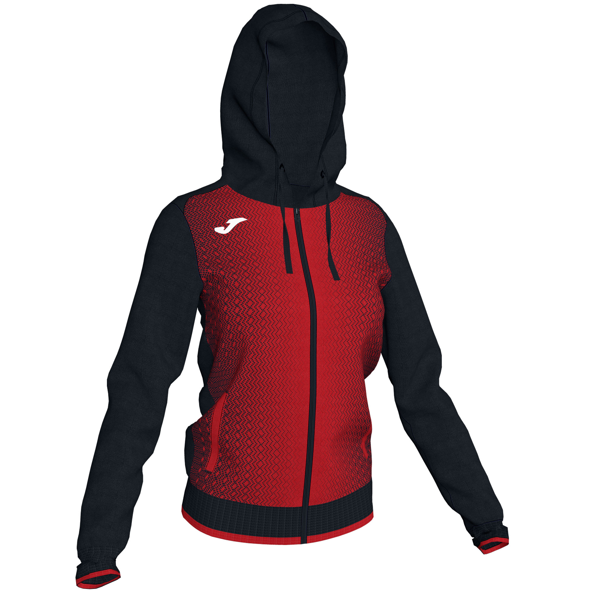 Chaqueta Con Capucha Joma Supernova Negro Rojo