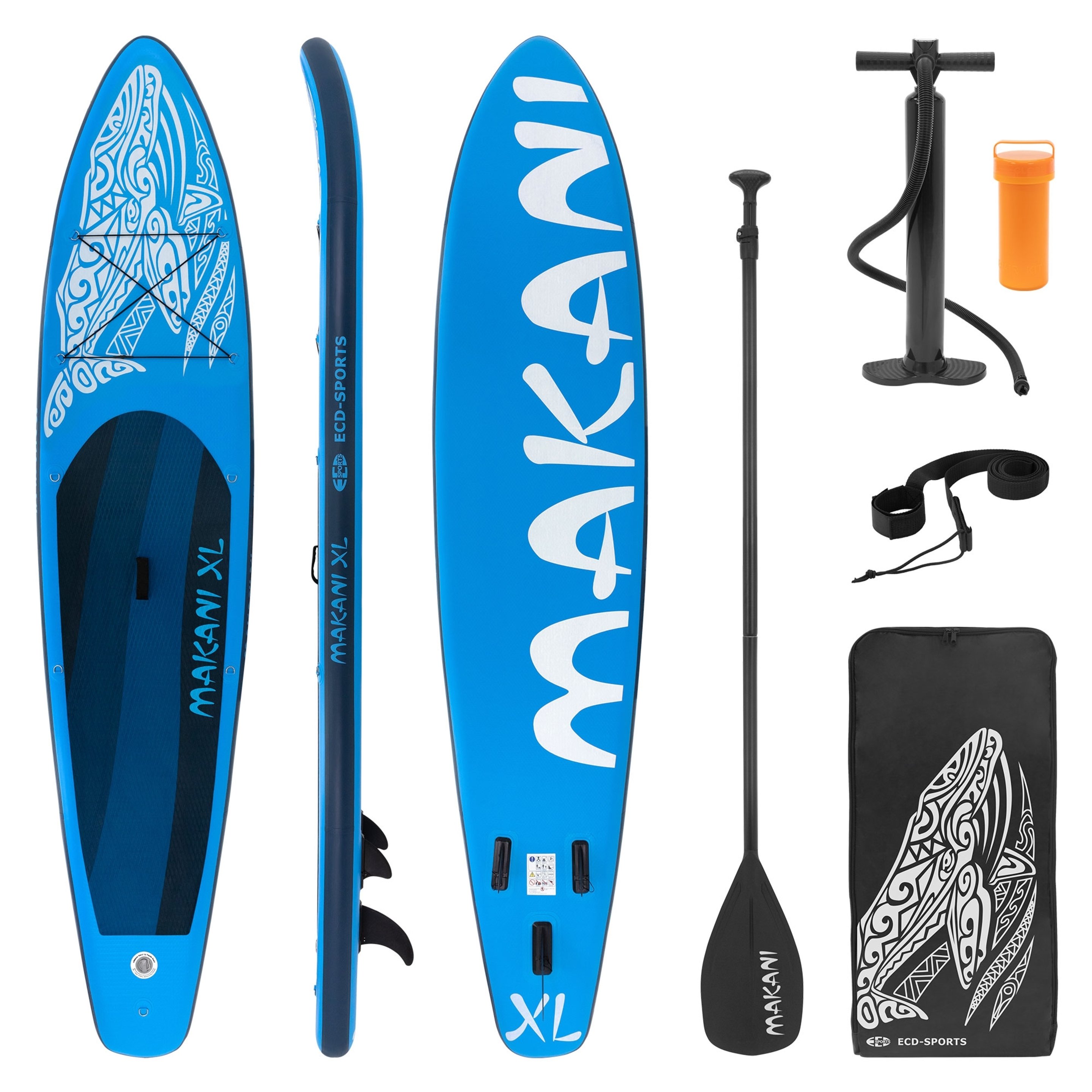 Tabla De Stand Up Paddle Inflable Makani Xl 380x80x15 Cm - azul-mate - 