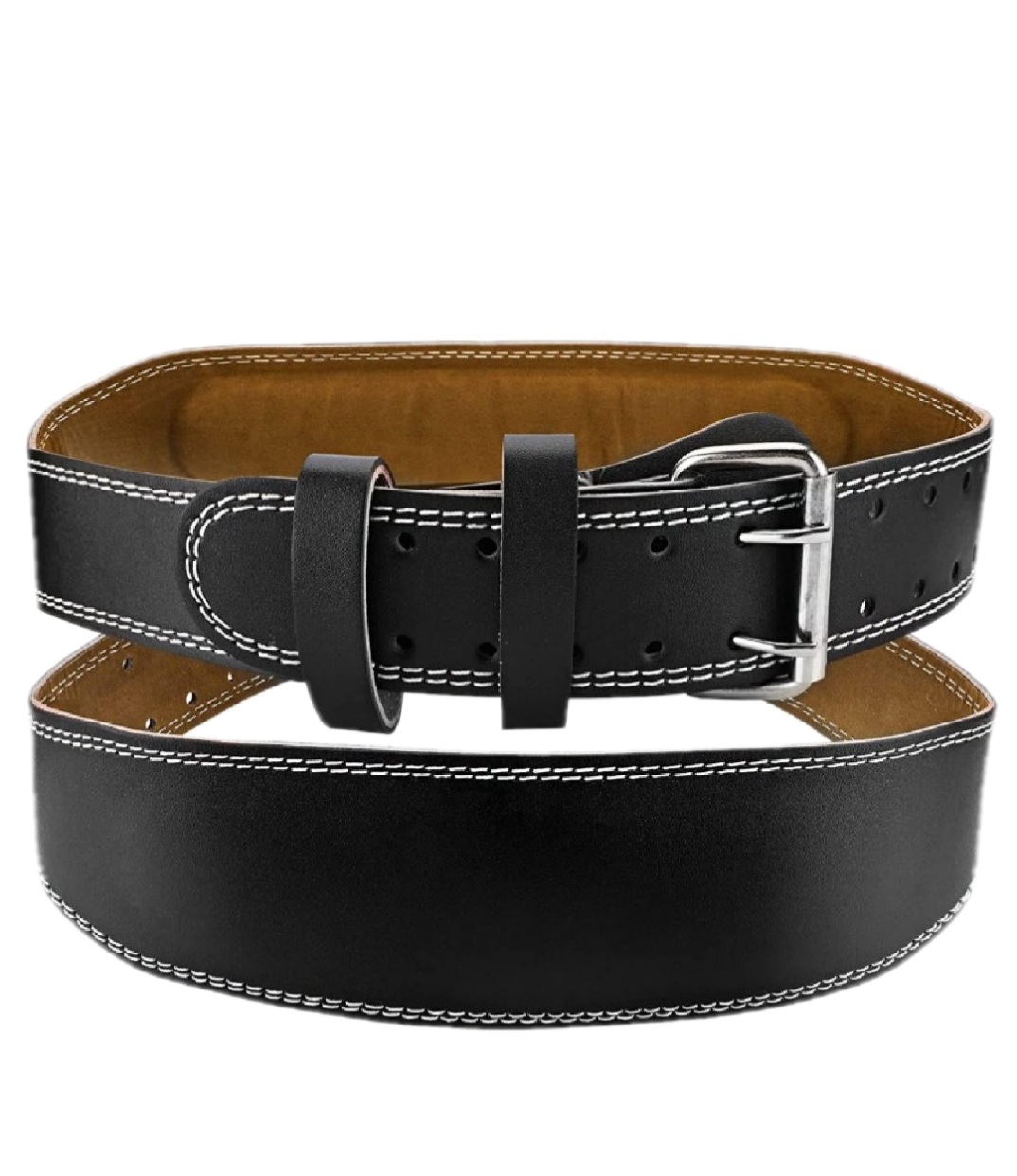 Cinturón Lumbar De Cuero Para Cintura De 75 A 100cm Ded - Negro  MKP