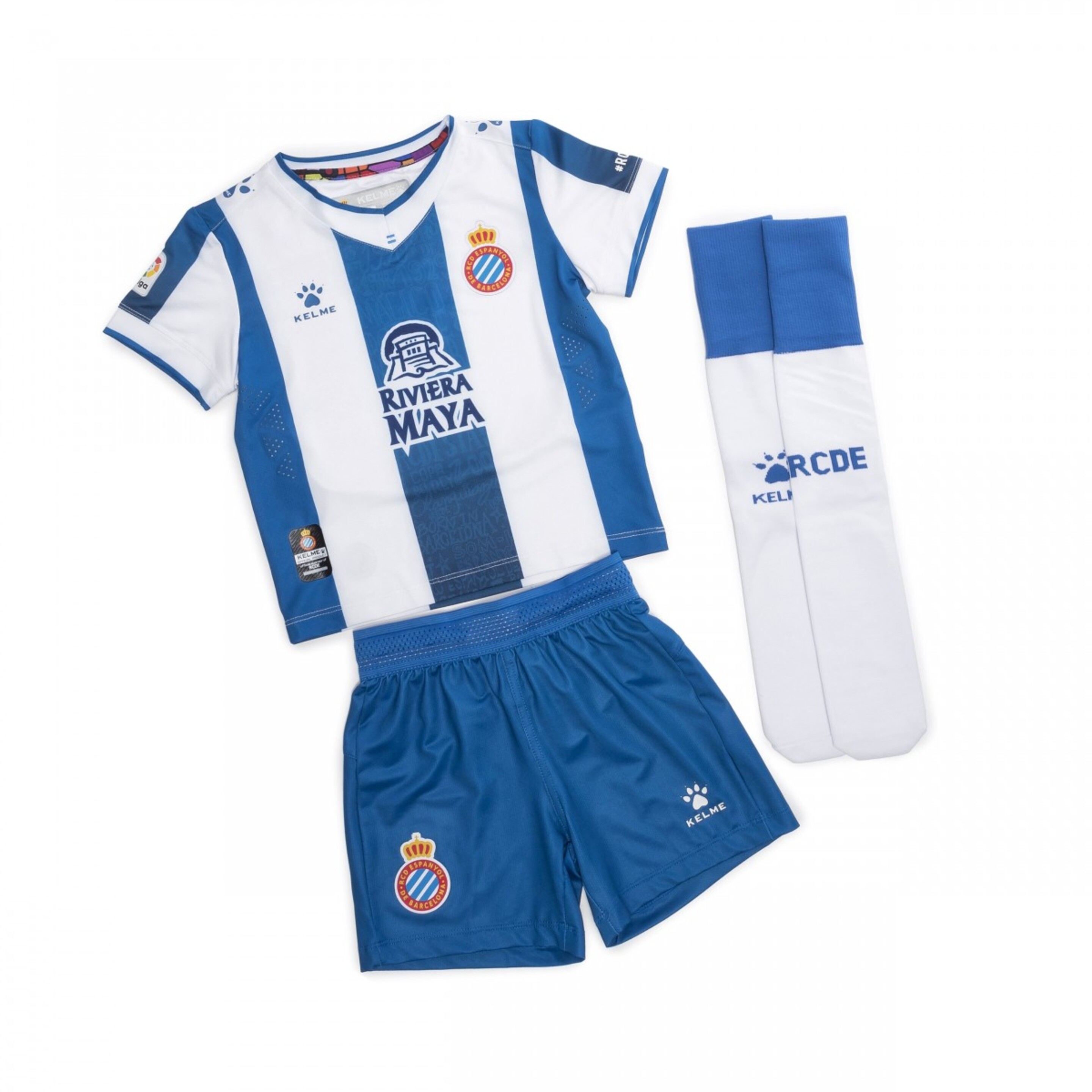Camiseta Manga Corta Kelme Set 1ª Bebe Espanyol 2019/20