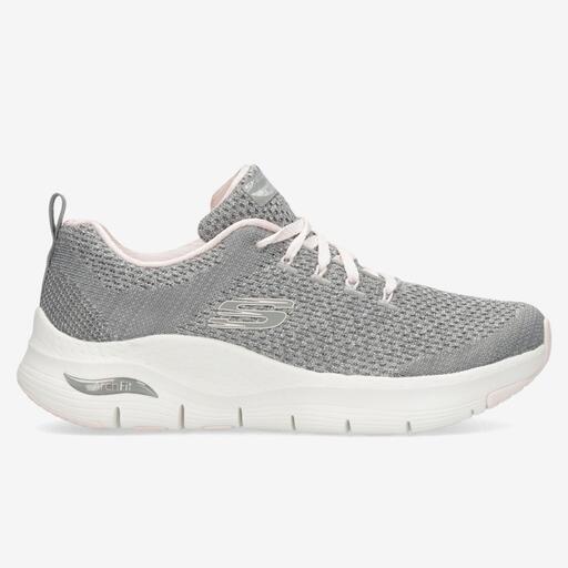 Skechers Arch Fit Infinite Gris Zapatillas Running Mujer