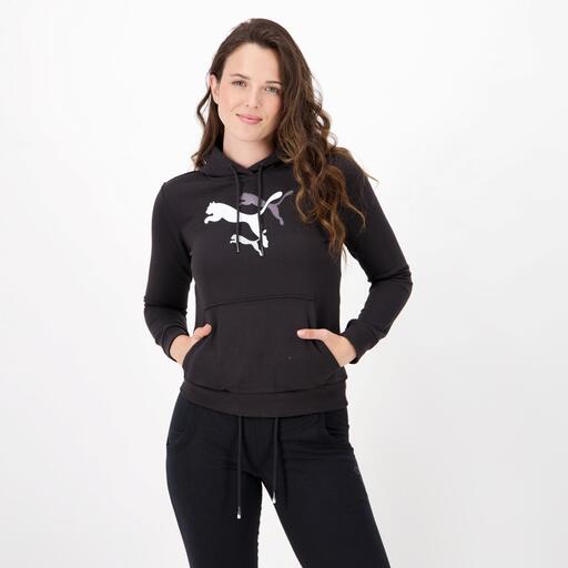 Puma Essentialsentials Negro Sudadera Capucha Mujer Sprinter