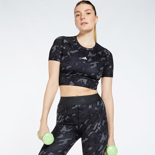 adidas TechFit Negro Camiseta Fitness Mujer Sprinter