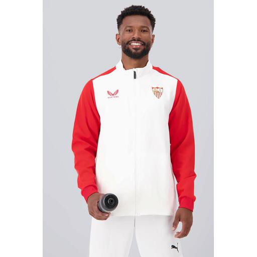 Sudadera Sevilla FC Prematch 23/24 Blanco Fútbol Hombre