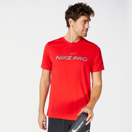 Nike Pro Dri FIT Rojo Camiseta Running Hombre Sprinter