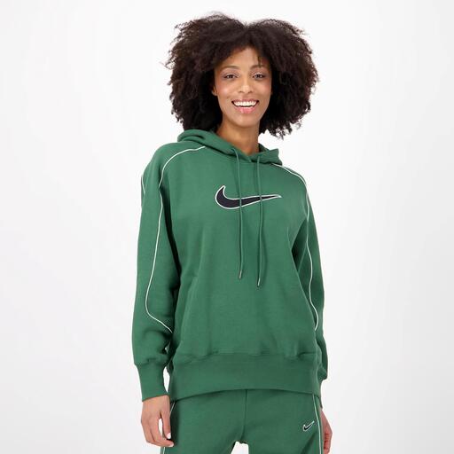 Nike Big Logo Verde Sudadera Capucha Mujer Sprinter