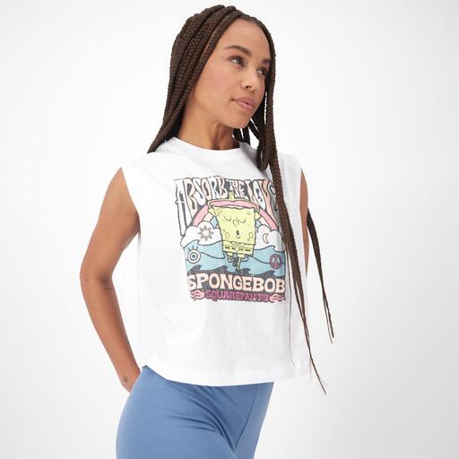 Camiseta Bob Esponja Blanco Camiseta Sin Mangas Mujer Sprinter