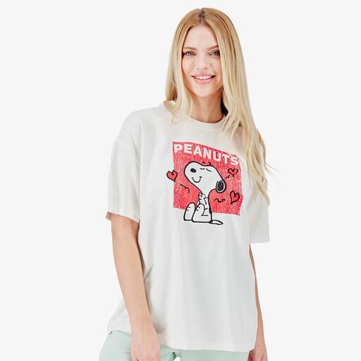 Camiseta Snoopy Blanco Camiseta Mujer Peanuts Sprinter