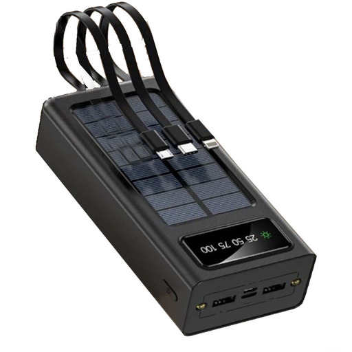 Cargador Solar Klack 10000 Mah - Negro - Para Iphone Samsung Huawei Xiaomi