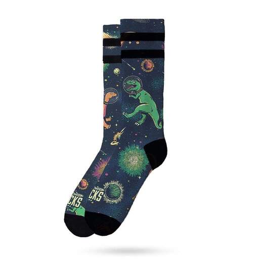 Calcetines divertidos para deporte American Socks Space Dino - Mid High