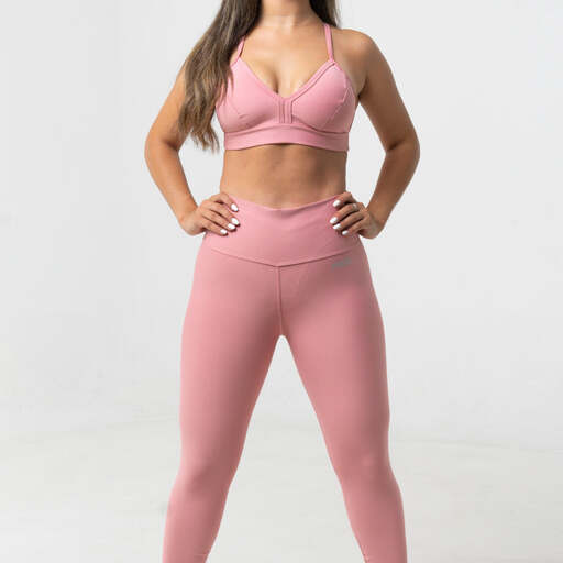 Conjunto de leggings de cintura alta y top de BetterMe en rosa  Conjunto  deportivo de 2 piezas con efecto adelgazante para mujer – BetterMe Store
