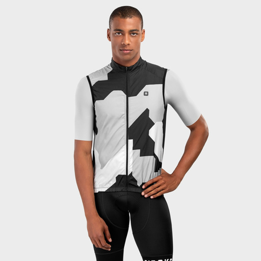 Chaleco Cortavientos Ciclismo Siroko V1 Crosswind Gris Negro