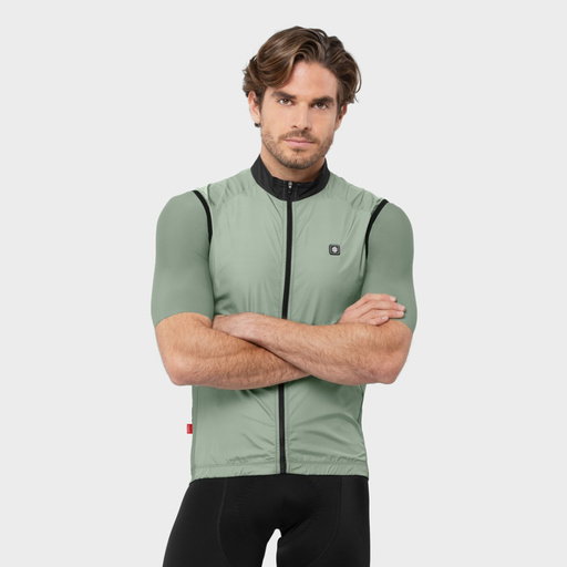 Chaleco Cortavientos Ciclismo Siroko V1 Melbourne Verde